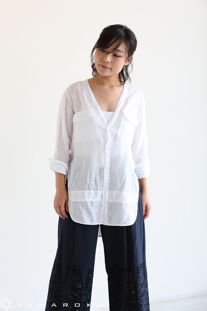 TOMORROWLAND MACPHEE(マカフィ) PIECE DYE RAMIE Vネック