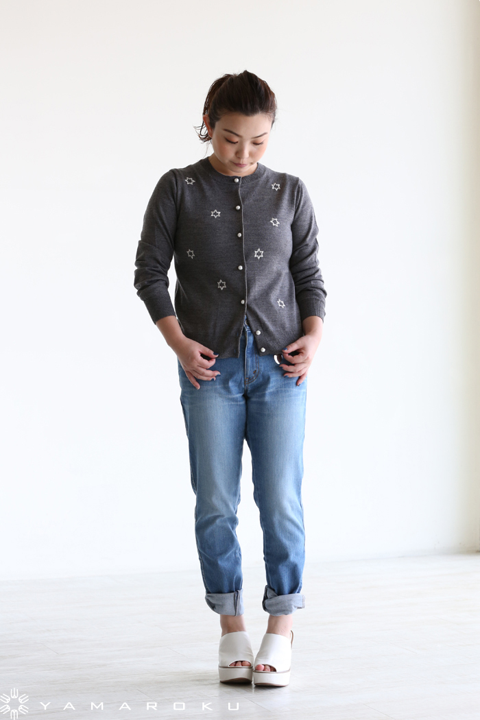 MUVEIL（ミュベール）鳥刺繍ニットカーディガン | YAMAROKU New Arrival