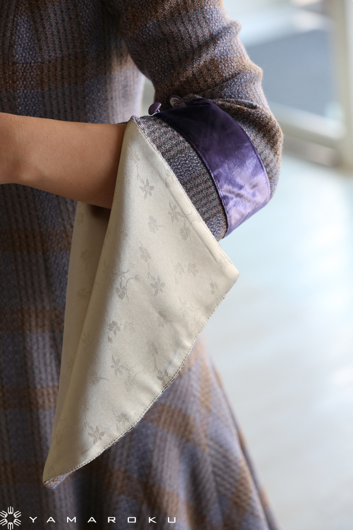 ワンピース mame Afterglow Check One-Piece Mame Kurogouchi(マメ) Afterglow Check One-Piece