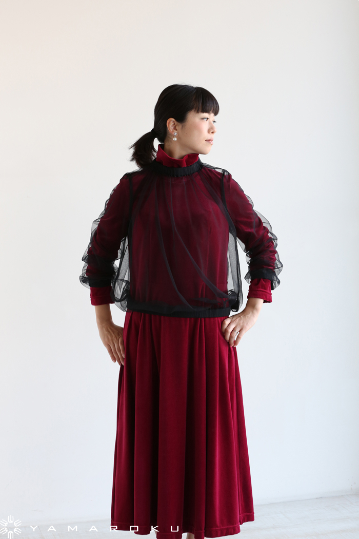 MUVEIL WORK - 新品同様☆ MUVEIL WORK 17AW ハイネックチュールブラウス 黒 376006859.jpg?1521032452