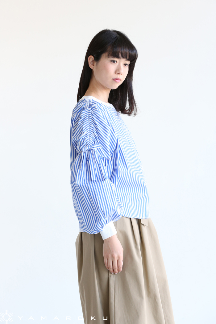 MUVEIL WORK(ミュベールワーク) ドロストストライププルオーバー