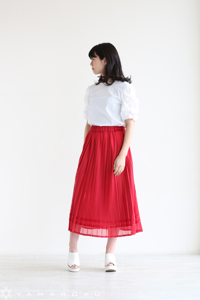 ミュベールプリーツスカート Muveilリボン柄 プリーツスカート 38