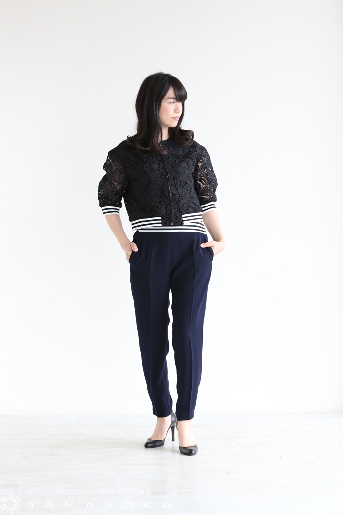 美品　BORDERS at BALCONY レース ブルゾン 36 BORDERS at BALCONY(ボーダーズアットバルコニー) LACE BLOUSON