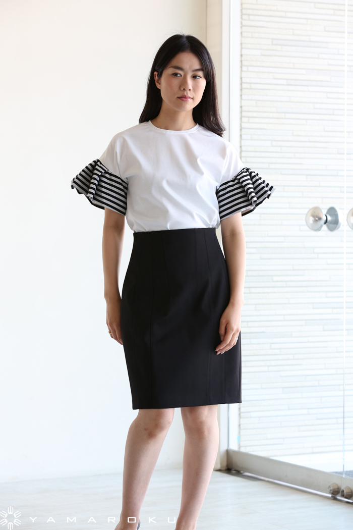 BORDRES at BALCONY GATHERED SLEEVES TEE