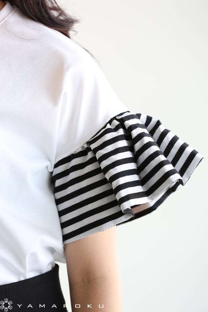 BORDERS at BALCONY(ボーダーズアットバルコニー) RUFFLED TEE