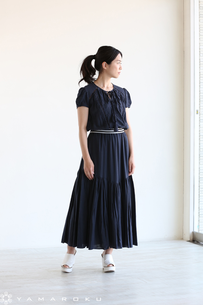 室内搬入設置無料 ボーダーズアットバルコニー VOYAGE MAXI DRES 刺繍