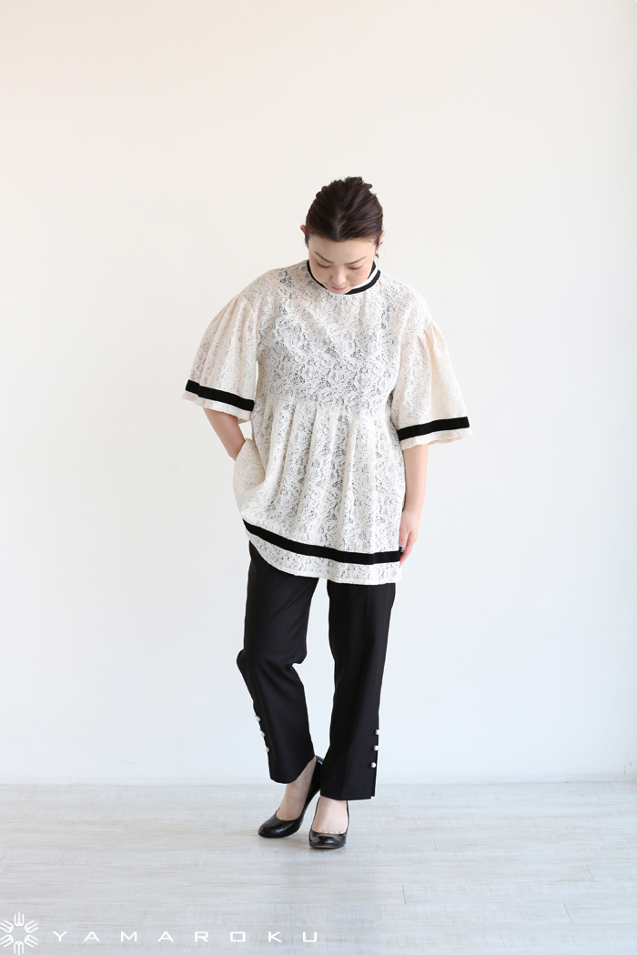 MUVEIL WORK - ミュベールワーク 総レースラインブラウス YAMAROKU New Arrival