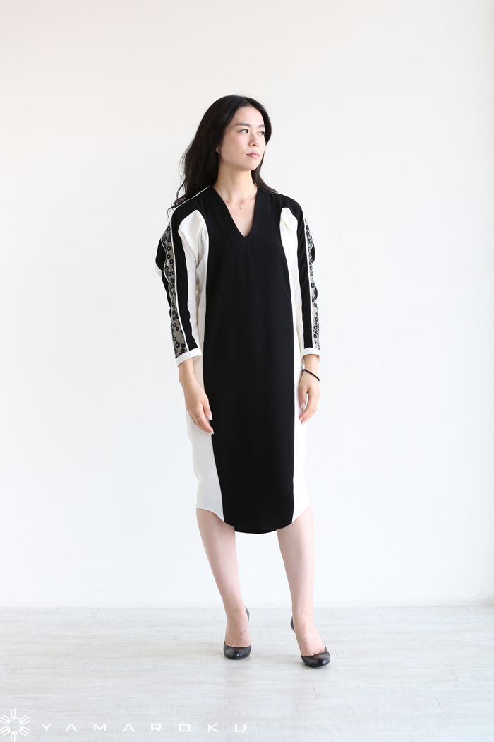 Mame Kurogouchi(マメ) Pedicel Lace Sleeves Cocoon Dress