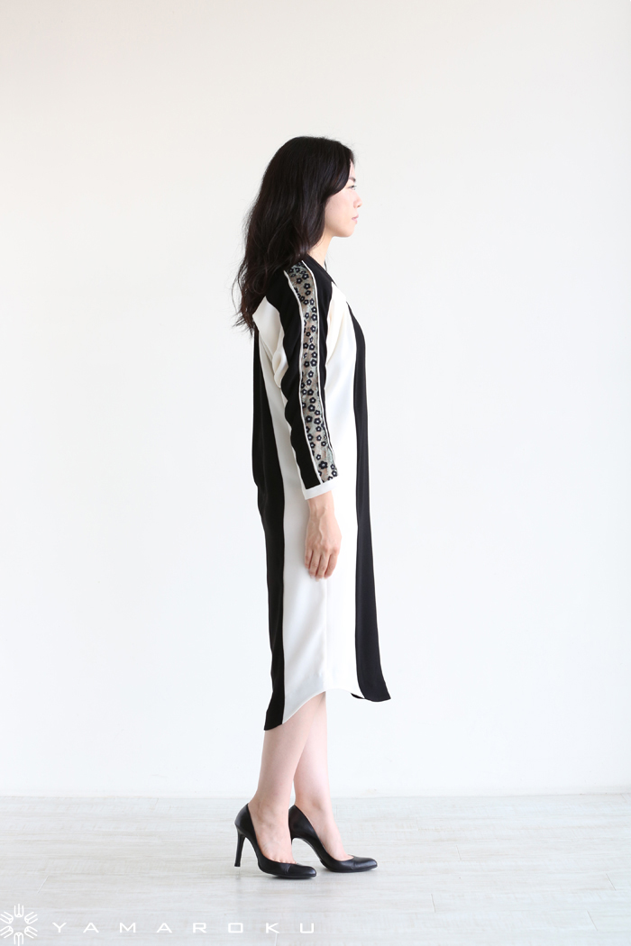 Mame Kurogouchi(マメ) Pedicel Lace Sleeves Cocoon Dress