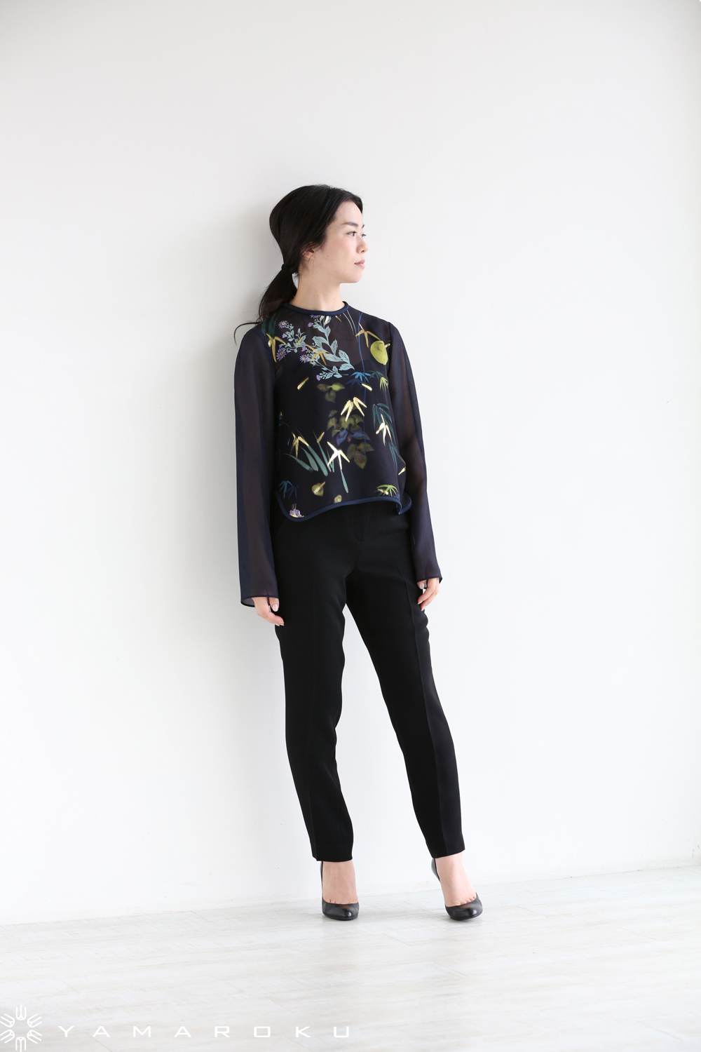 mamekurogouchi Floral Lame Printed Tops