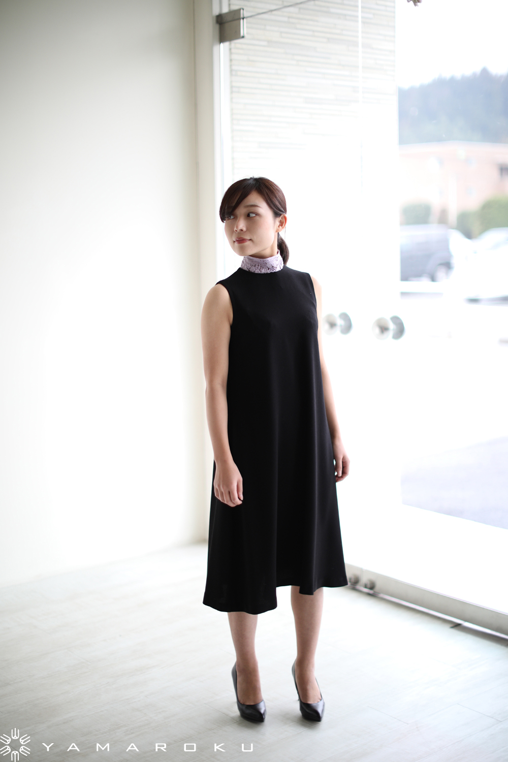mame kurogouchi刺繍襟ワンピース Mame Kurogouchi(マメ) Embroidery Silk Collar Dress