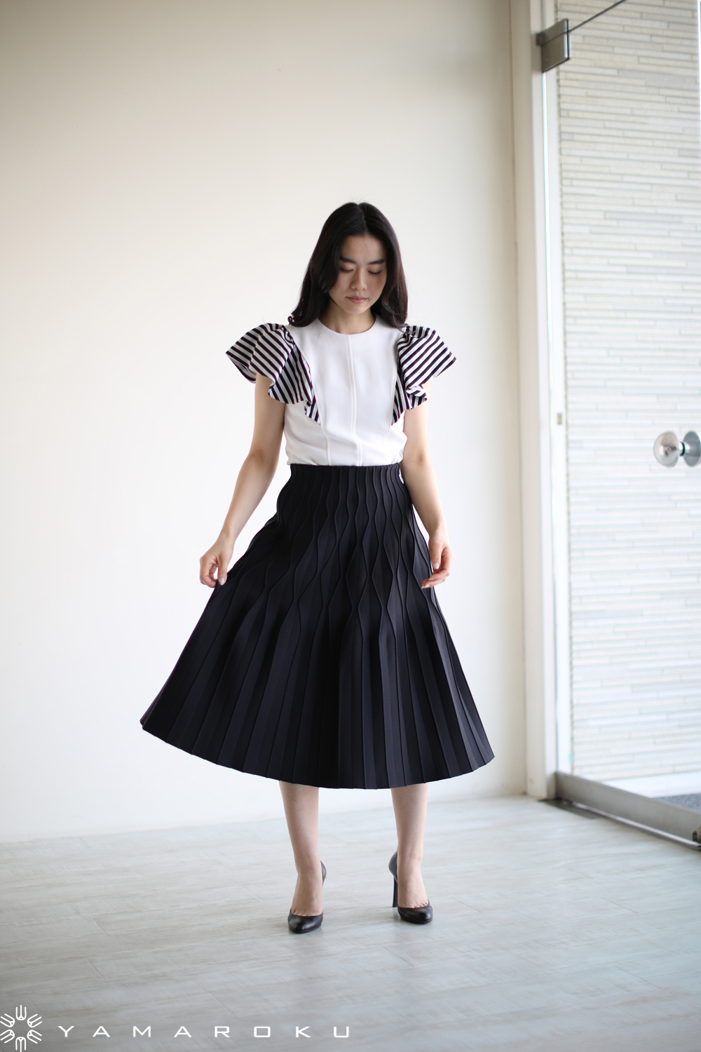 BORDERS at BALCONY(ボーダーズアットバルコニー) PLEATED SKIRT
