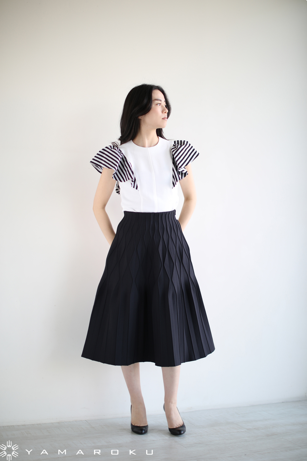 BORDERS at BALCONY(ボーダーズアットバルコニー) PLEATED SKIRT
