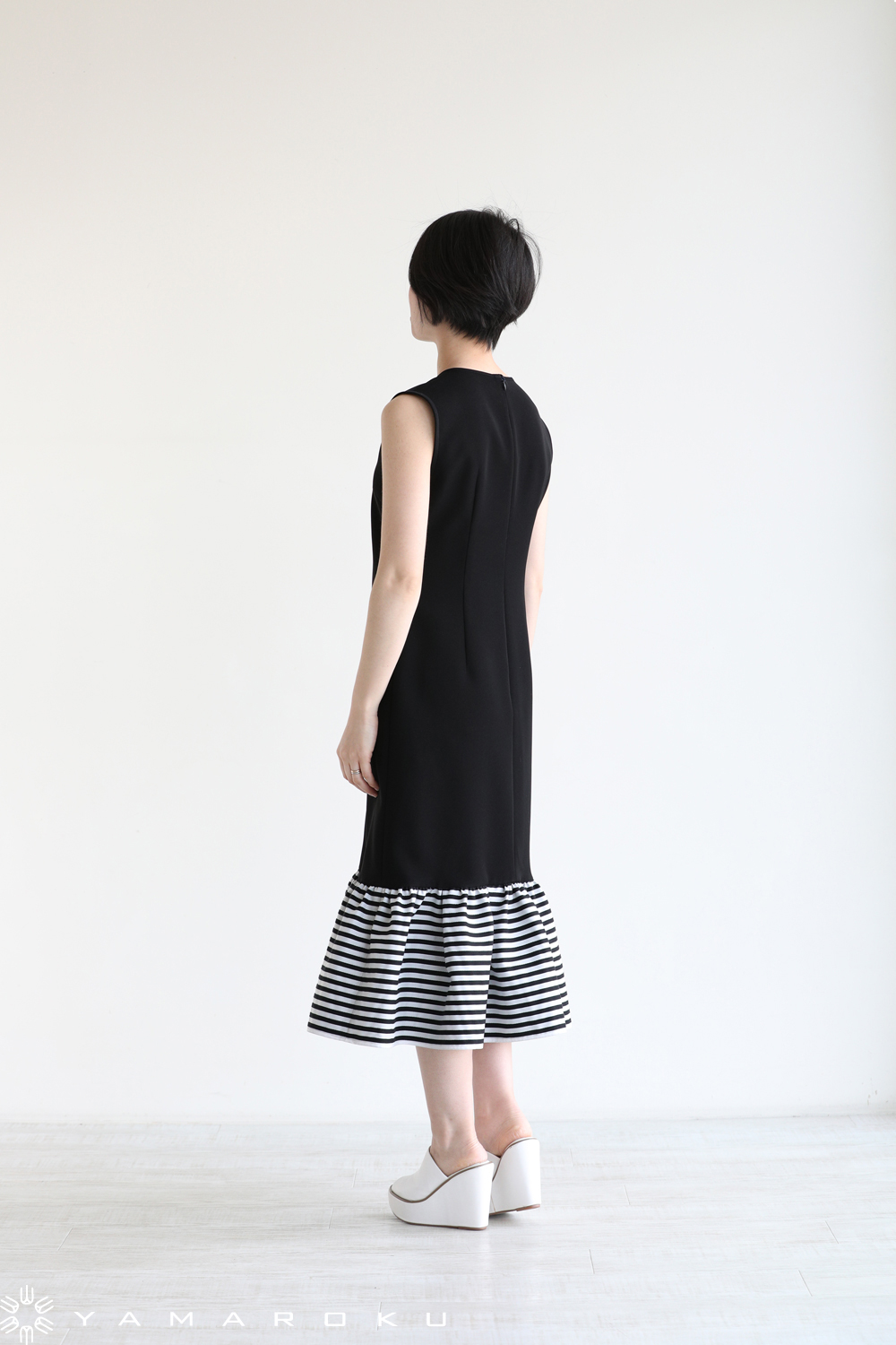 スカート BORDERS at BALCONY KNIT COMBINATION DRES BORDERS at BALCONY(ボーダーズアットバルコニー) I-LINE DRESS