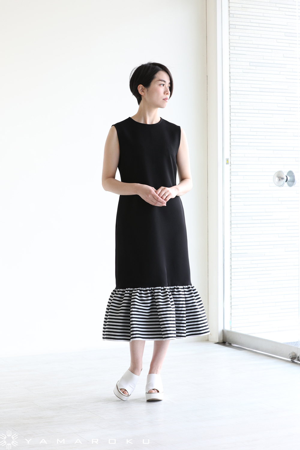 未使用✨ボーダーズアットバルコニー　2024　TUCK DRESS　ブラック BORDERS at BALCONY(ボーダーズアットバルコニー) I-LINE DRESS