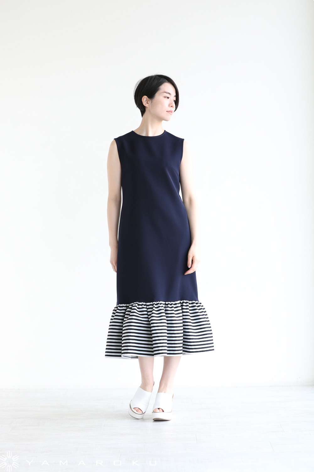 BORDERS at BALCONY(ボーダーズアットバルコニー) I-LINE DRESS