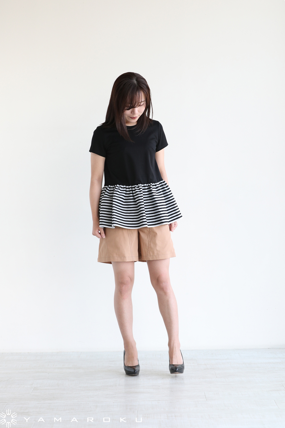 BORDERS at BALCONY(ボーダーズアットバルコニー) PEPLUM TEE