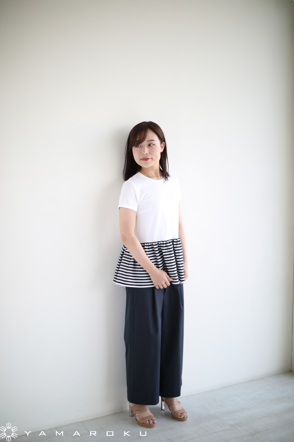 BORDERS at BALCONY(ボーダーズアットバルコニー) PEPLUM TEE