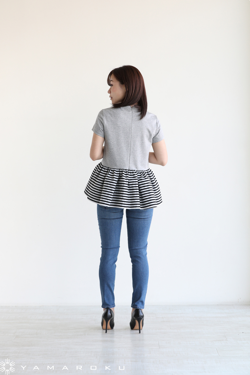 BORDERS at BALCONY(ボーダーズアットバルコニー) PEPLUM TEE