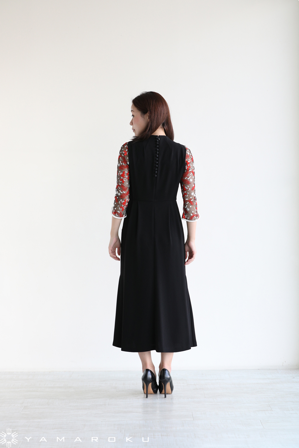 Mame Kurogouchi(マメ) Lace Sleeves A-Line Dress！！ | YAMAROKU New