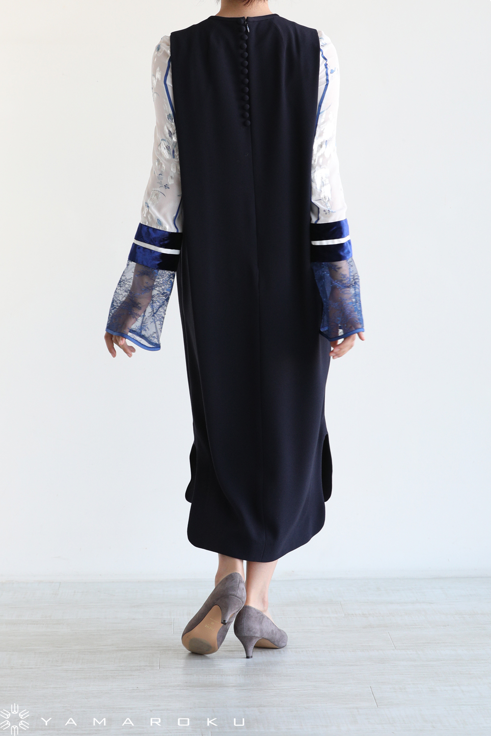 Mame silk lame print sleeve dress