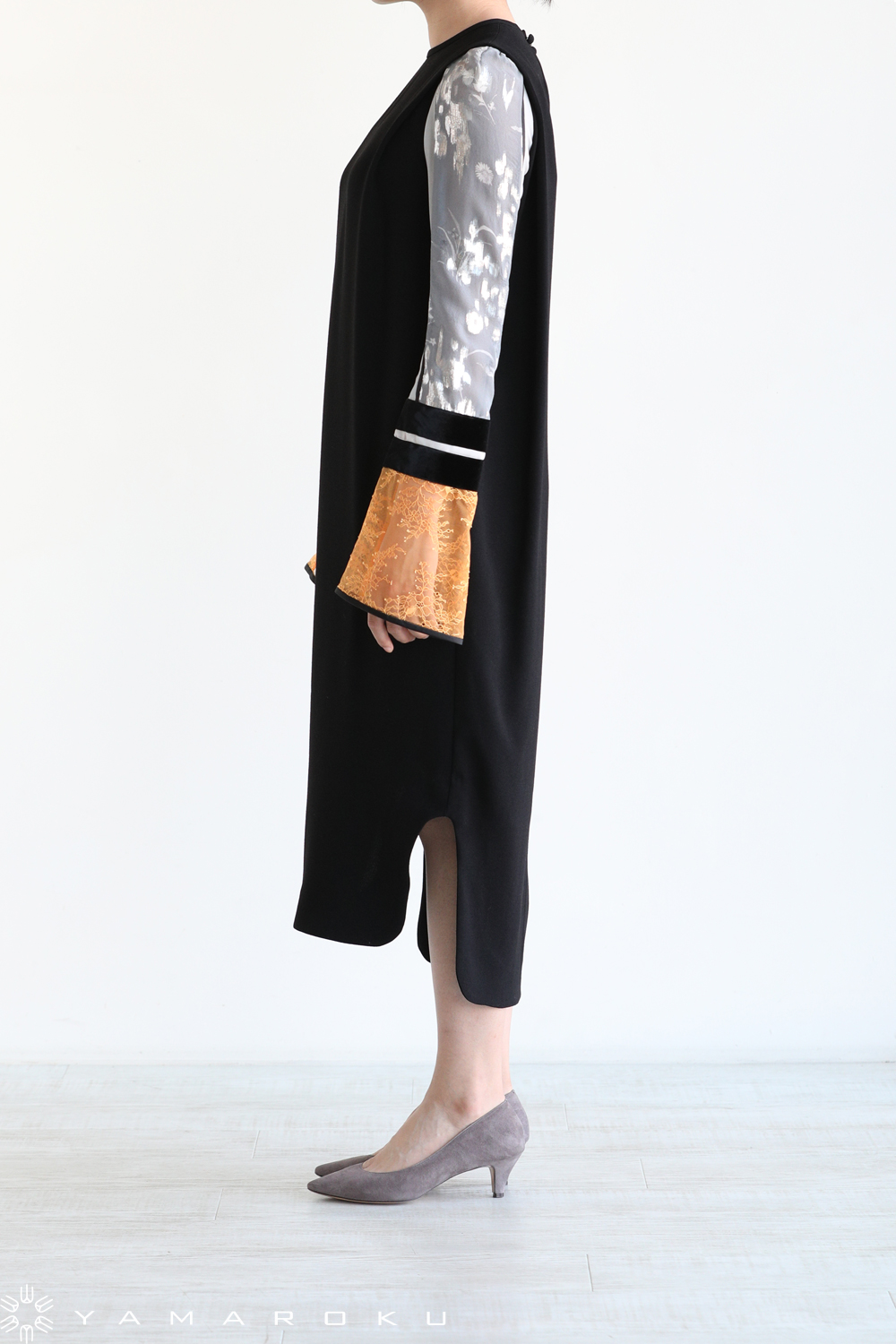 Mame Kurogouchi(マメ) Silk Lame Print Sleeves Dress！！ | YAMAROKU 