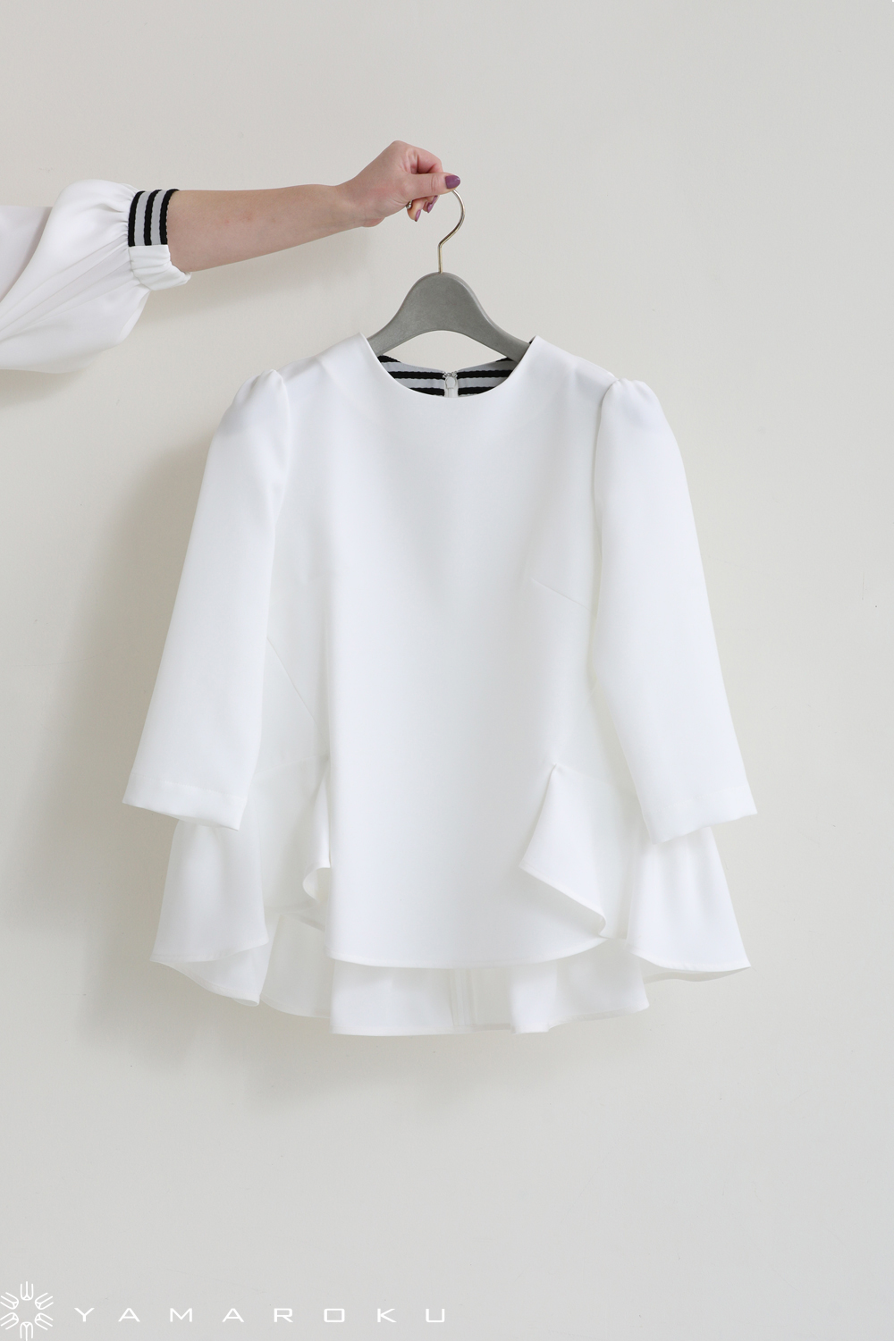 BORDERS at BALCONY(ボーダーズアットバルコニー) BACK RUFFLED TOP ...