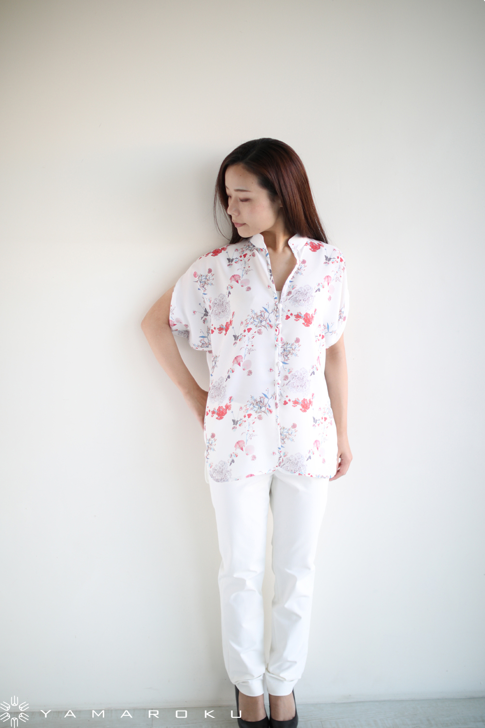 mame kurogouchi　ブラウス　2019ss FLOWER PRINT