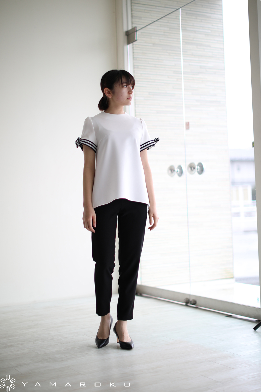 BORDERS at BALCONY(ボーダーズアットバルコニー) RIBBON BLOUSE