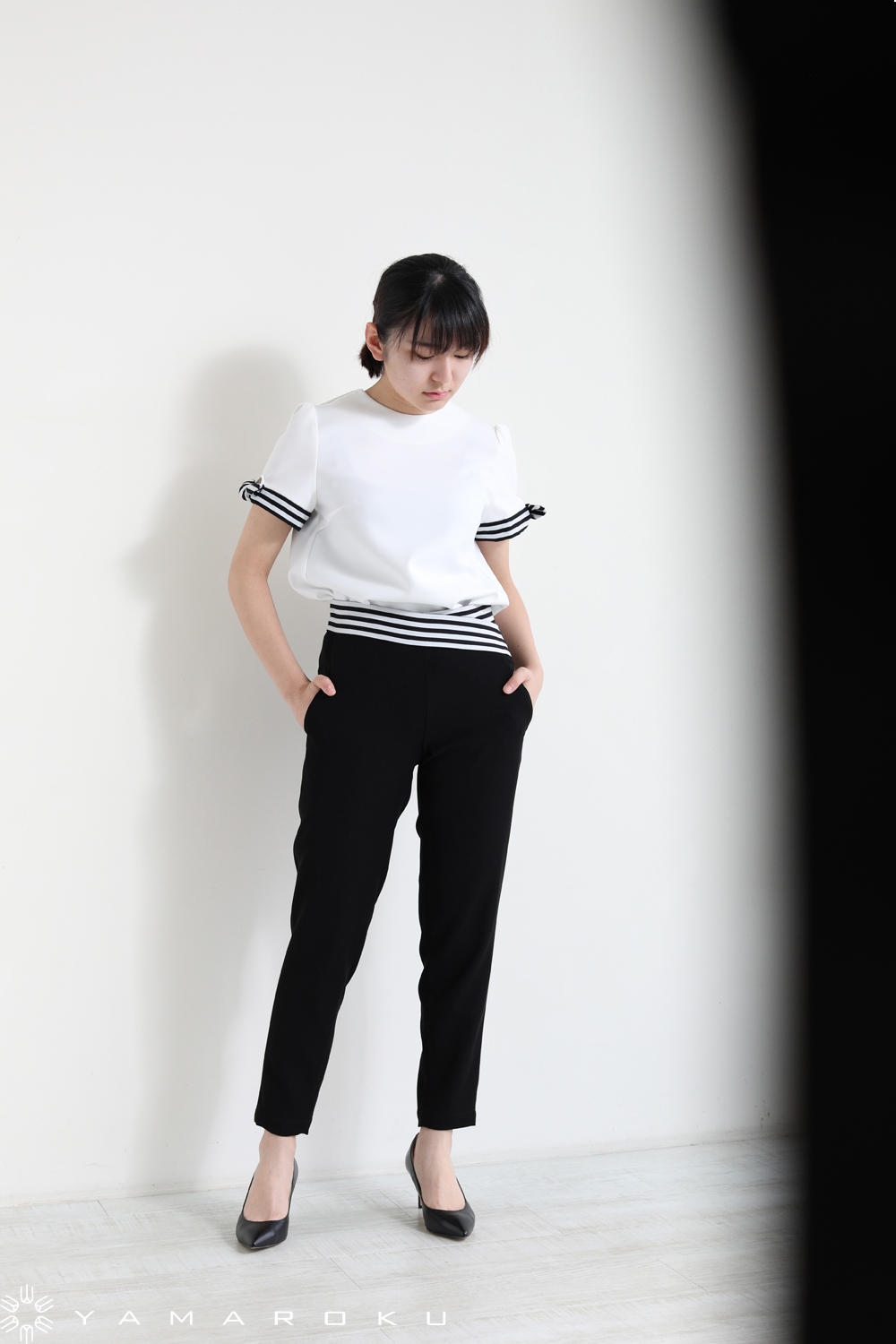 BORDERS at BALCONY(ボーダーズアットバルコニー) RIBBON BLOUSE