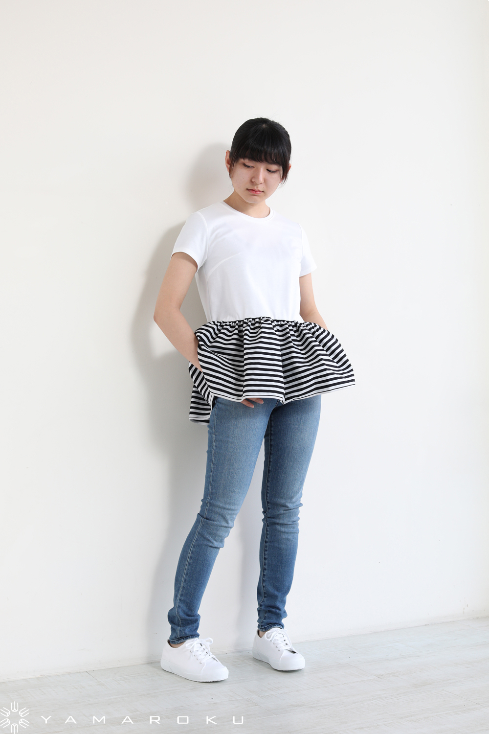BORDERS at BALCONY(ボーダーズアットバルコニー) PEPLUM TEE