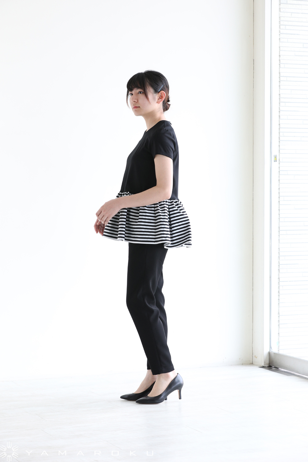 PEPLUM TEE ボーダーズアットバルコニー BORDERS at BALCONY(ボーダーズアットバルコニー) PEPLUM TEE