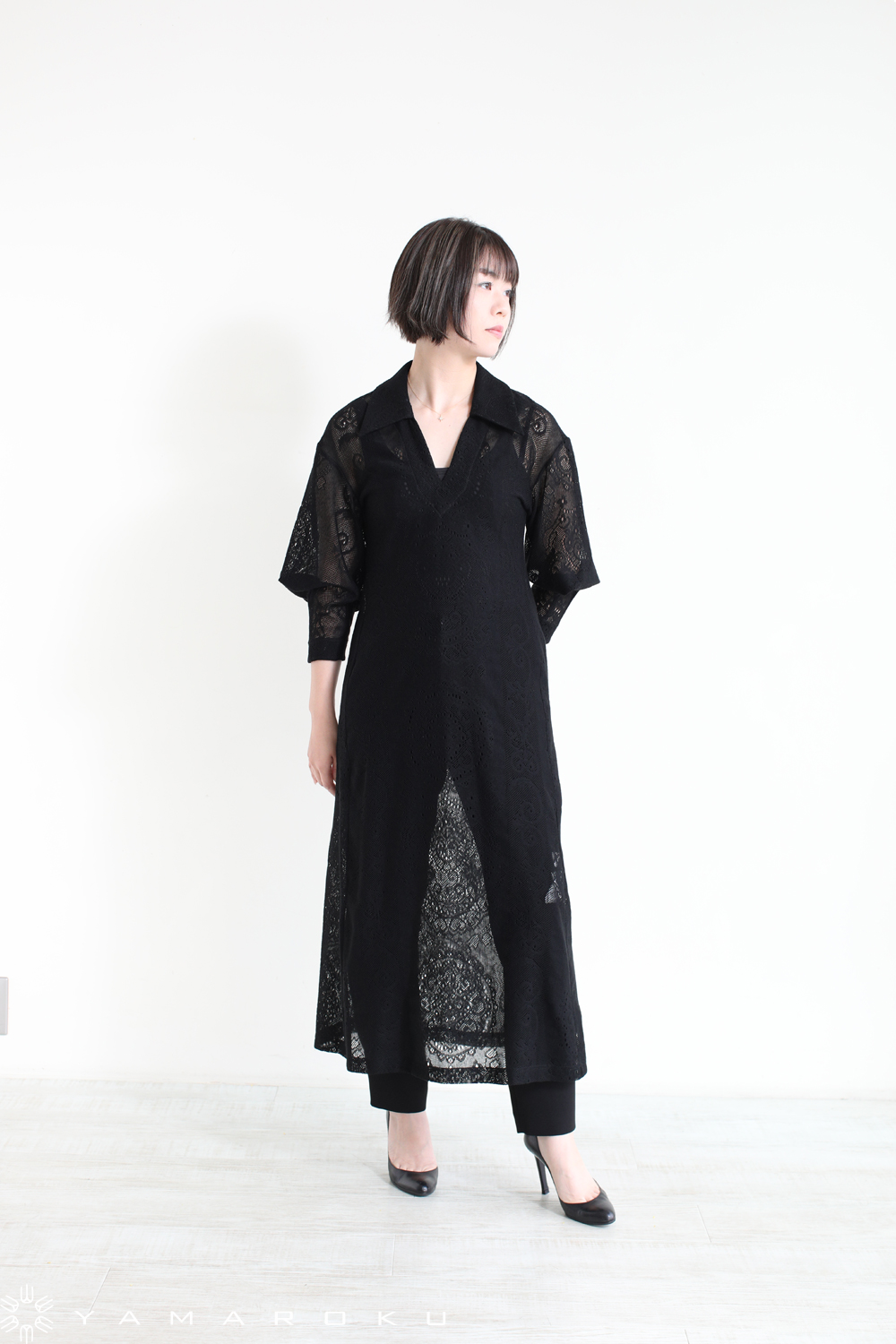 Mame Kurogouchi(マメ) Curtain Lace Jacquard Jersey Dress