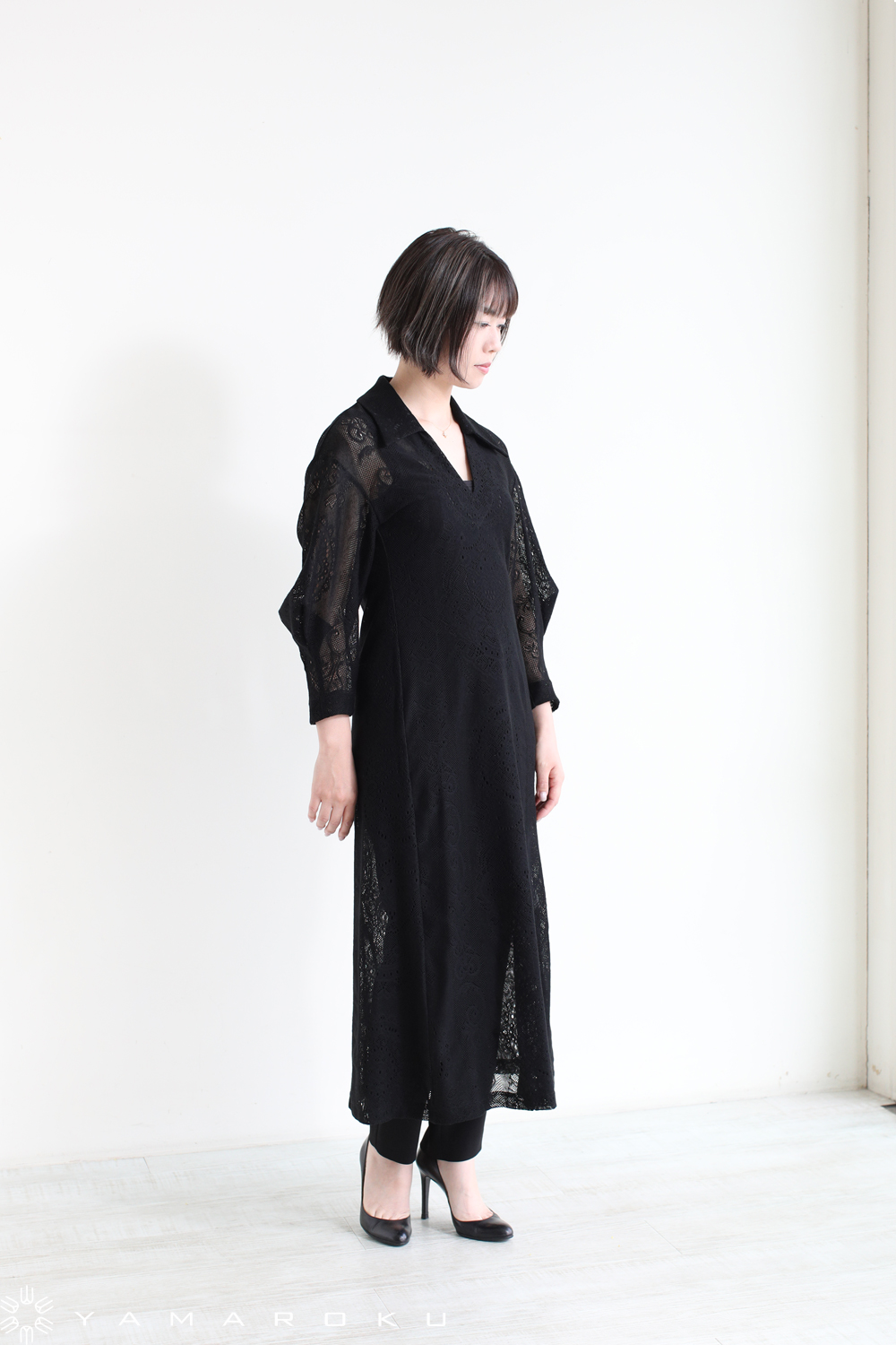 mame Curtain Lace Jacquard Jersey Top