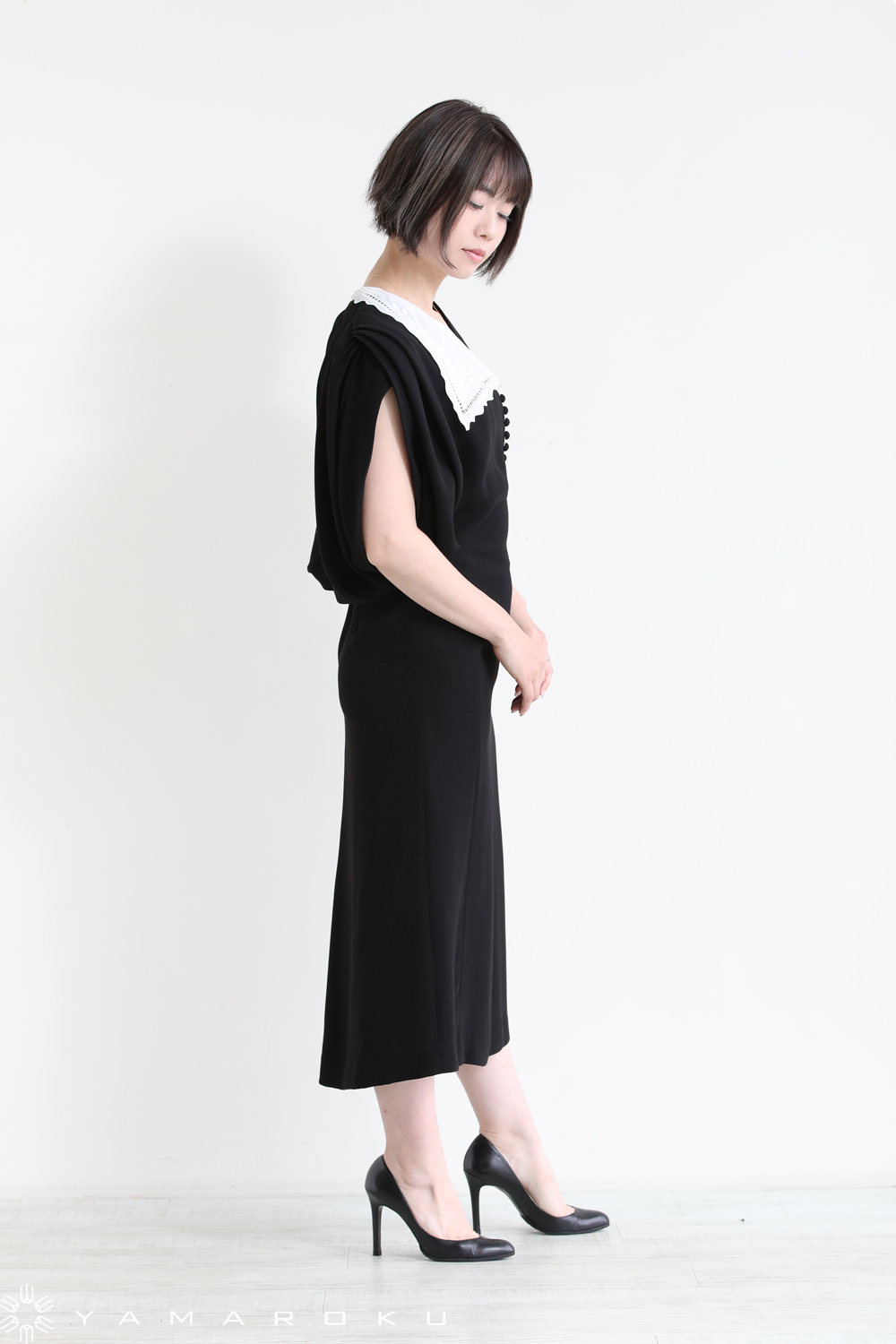 Mame Kurogouchi(マメ) Lace Flap Collar Classic Dress ...