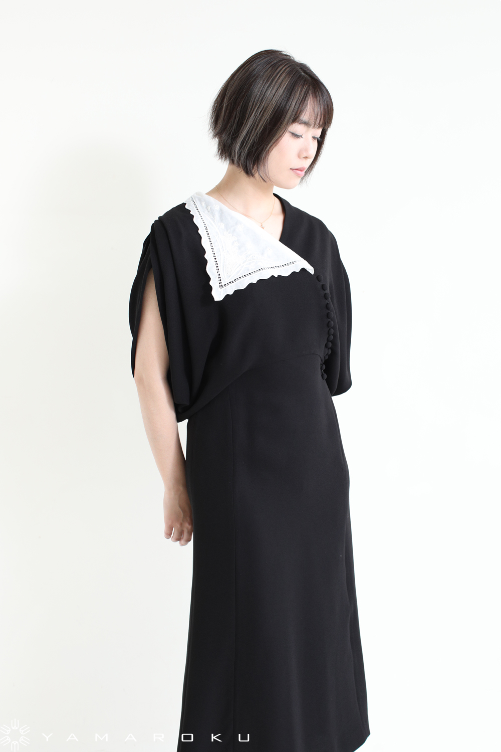 Mame Kurogouchi(マメ) Lace Flap Collar Classic Dress ...