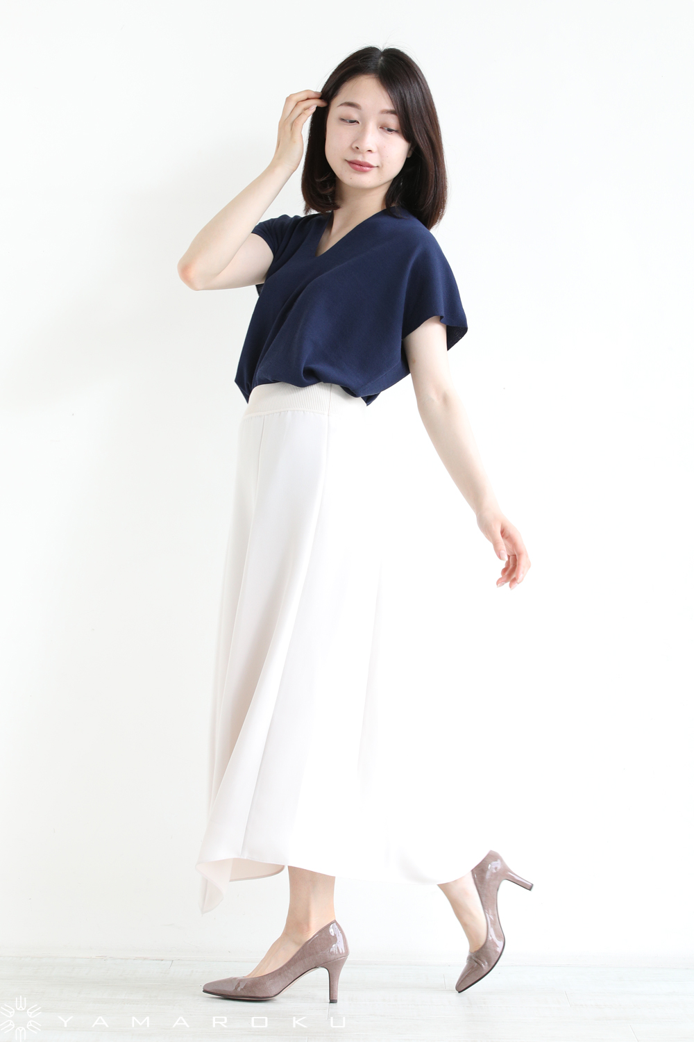 Theoryセオリー☆ミディ丈クレープフレアスカート 0 オフホワイト Theory(セオリー) Crepe Combo Combo Flare SK！！ | YAMAROKU New Arrival