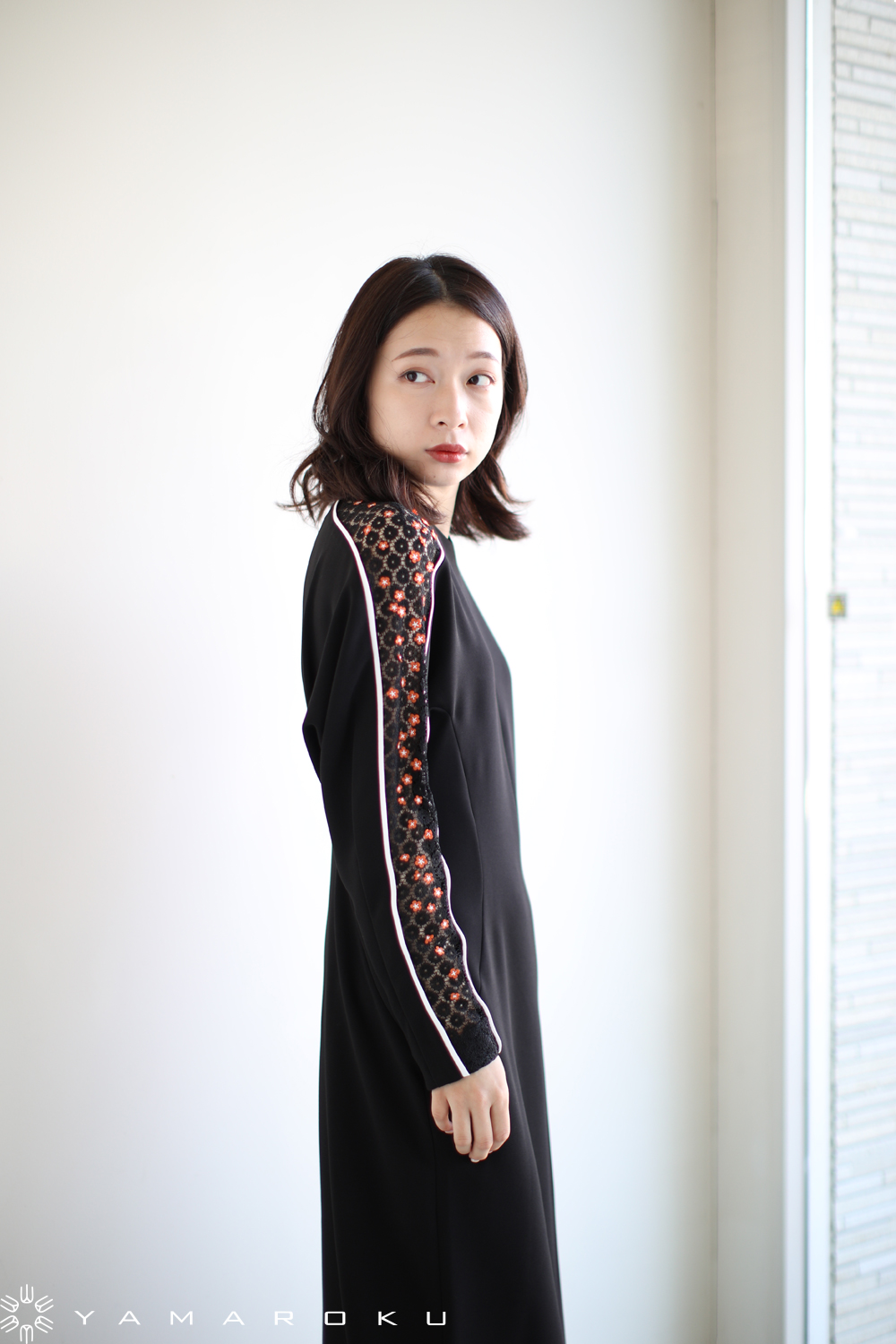 Mame Kurogouchi(マメ) Osmanthus Motif Embroidery Dress