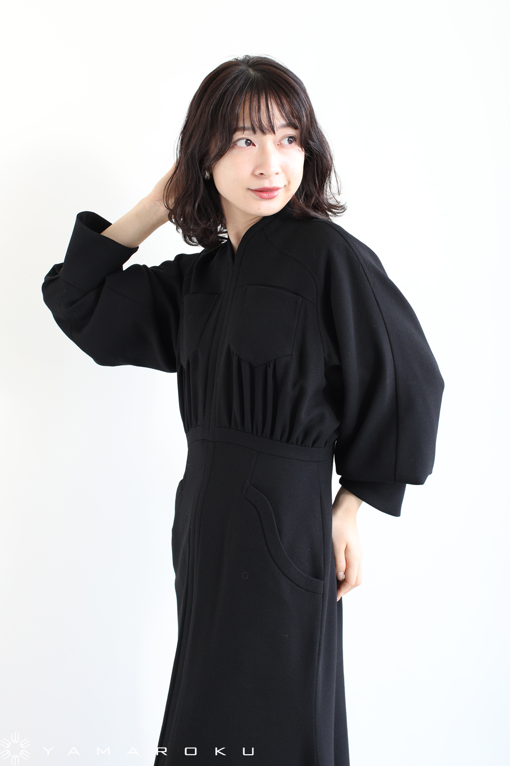Mame Kurogouchi(マメ) Wool Georgette Flare Dress！！ | YAMAROKU 