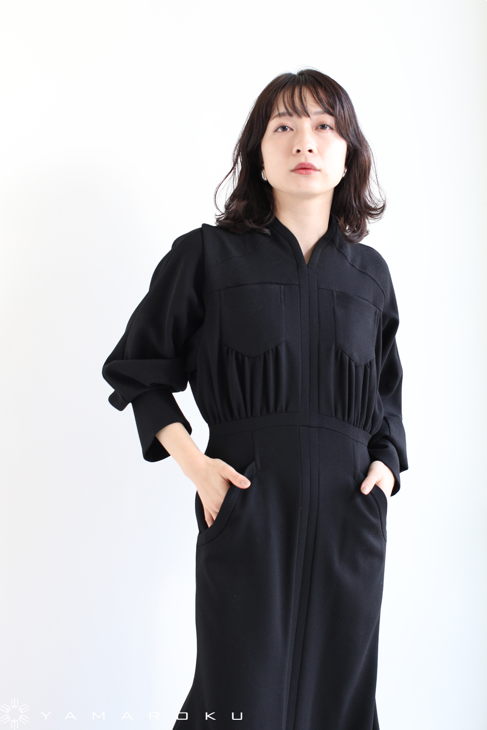 Mame Kurogouchi(マメ) Wool Georgette Flare Dress！！ | YAMAROKU