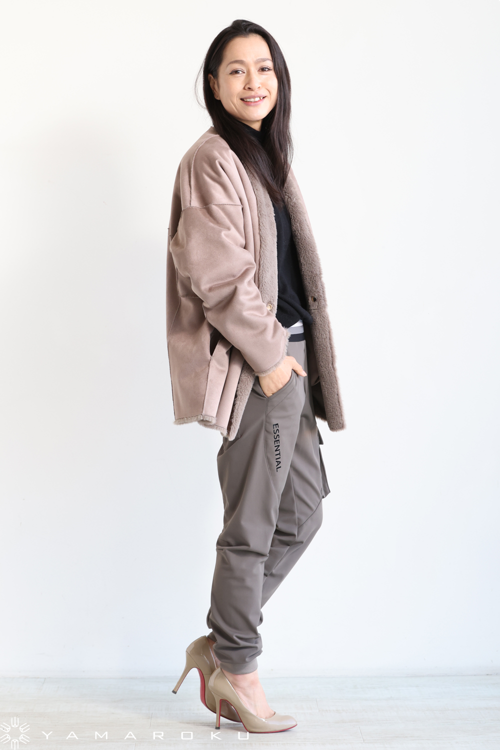 SONO(ソーノ) リバーシブルフェイクムートン ショートコート