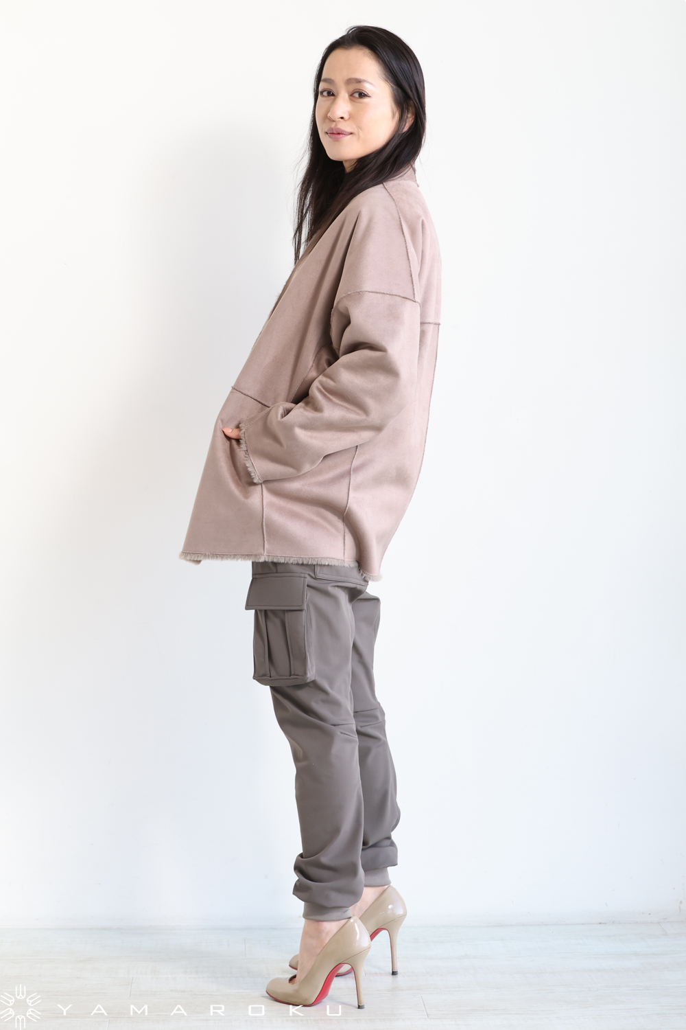 SONO(ソーノ) リバーシブルフェイクムートン ショートコート