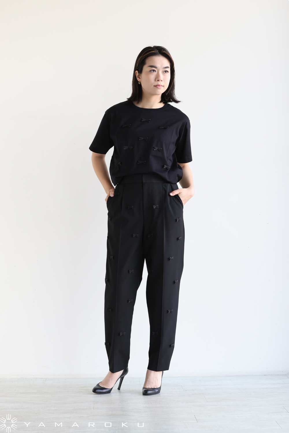 MUVEIL(ミュベール) ブラックリボンTシャツ、パンツ！！ | YAMAROKU 