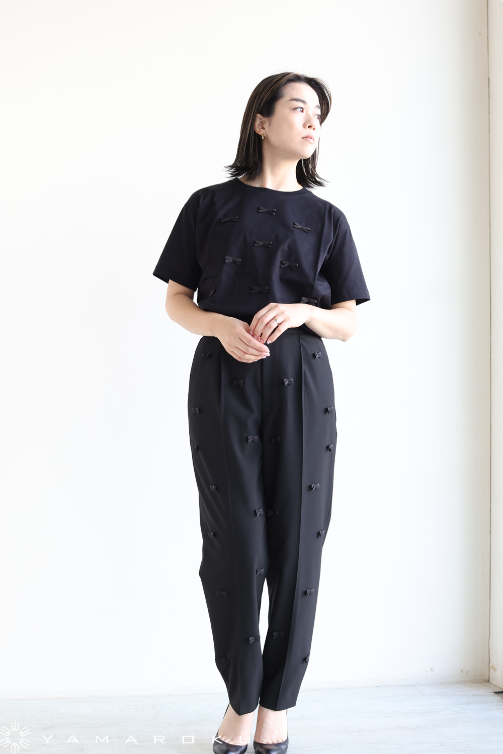 MUVEIL(ミュベール) ブラックリボンTシャツ、パンツ!! | YAMAROKU