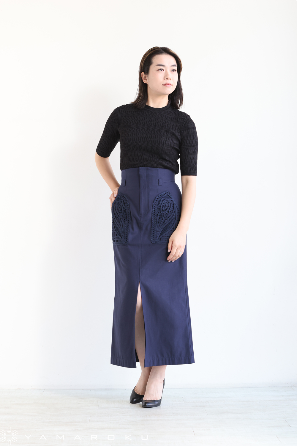 Mame Kurogouchi(マメ) Cording Embroidered Nep-Cotton Skirt