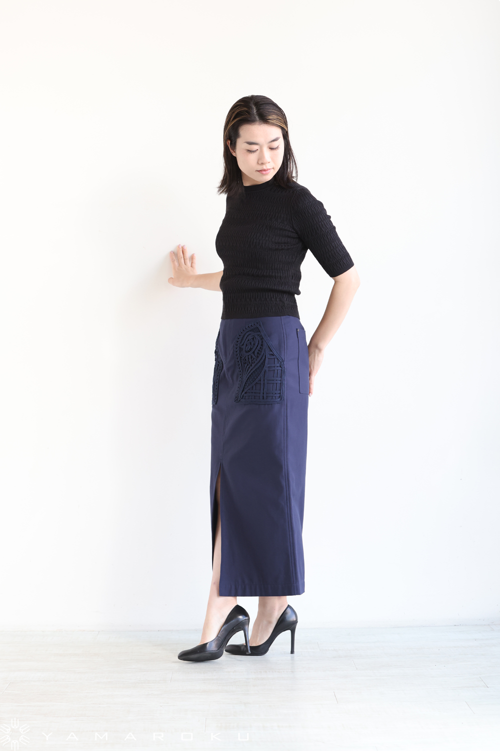 完売】mame kurogouchi コード刺繍 バッグサテン スカート-
