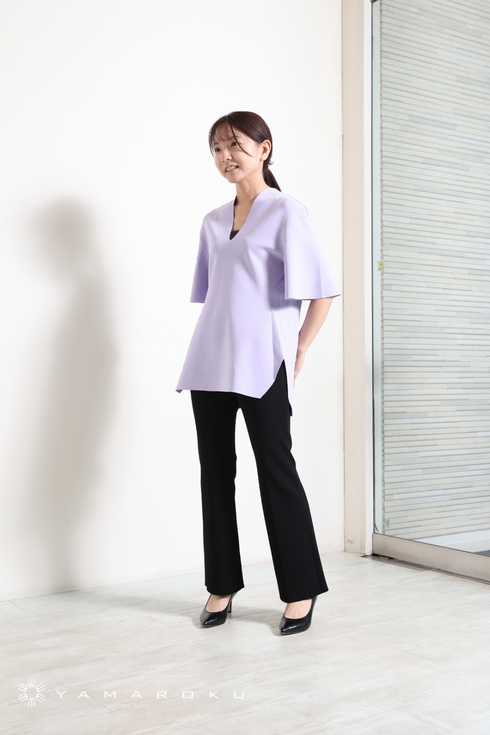 Mame Kurogouchi(マメ) Milano Ribbed V-Neck Top、 Milano Ribbed