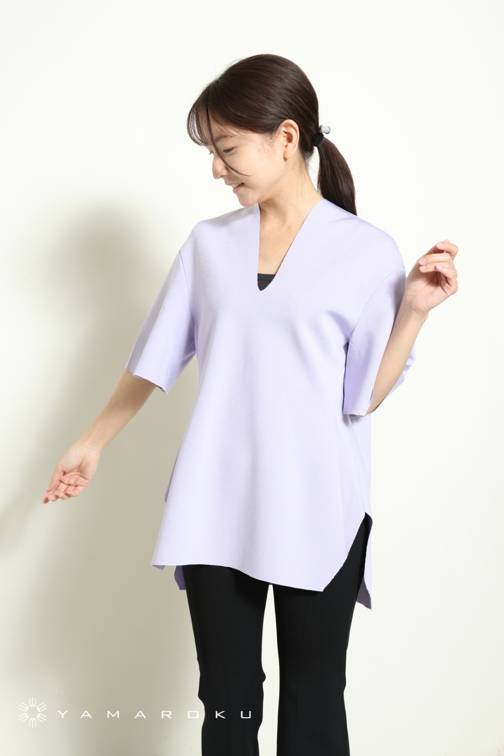 Mame Kurogouchi(マメ) Milano Ribbed V-Neck Top、 Milano Ribbed