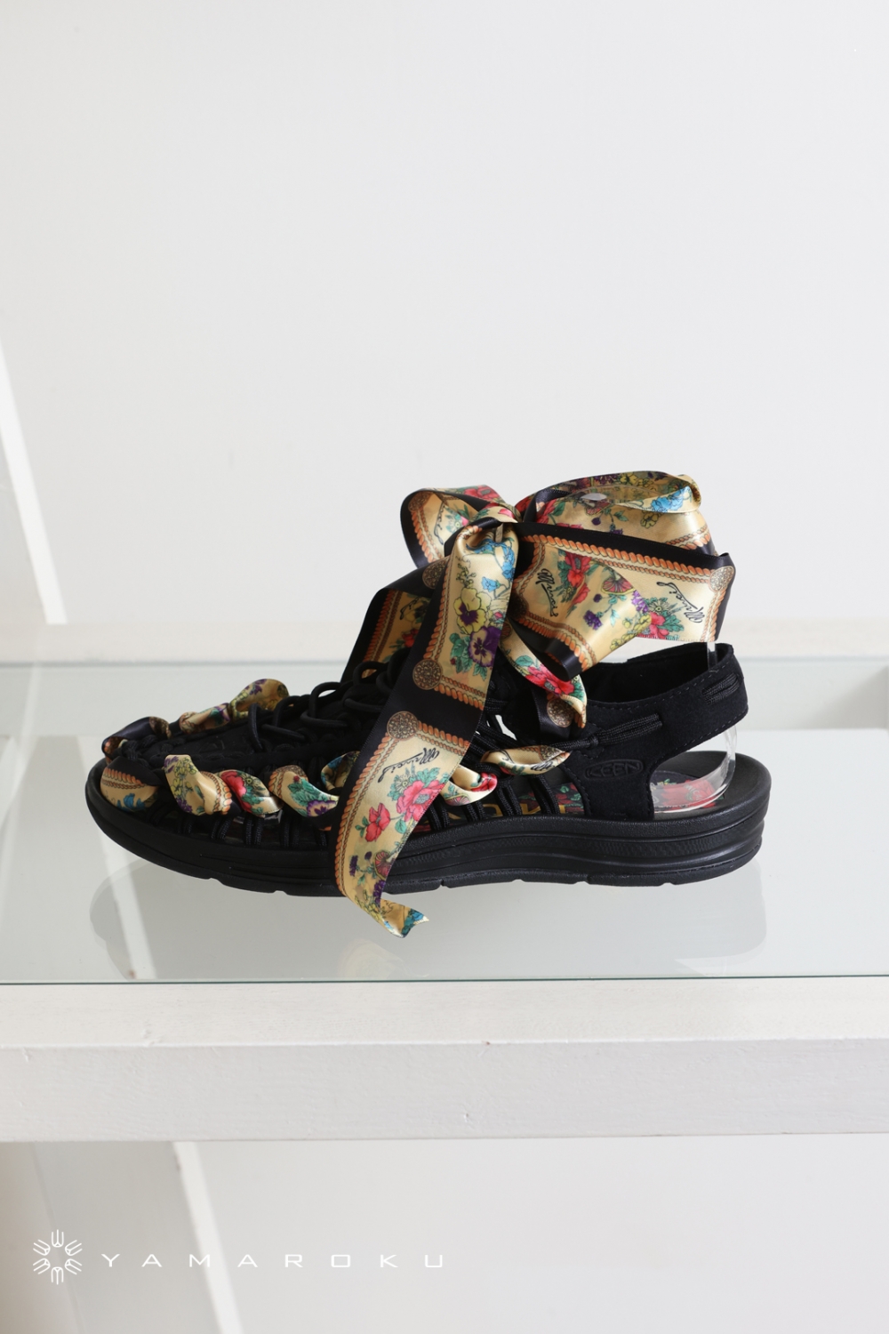 美品」ミュベール キーン スカーフリボン サンダル 24cm ミュベール