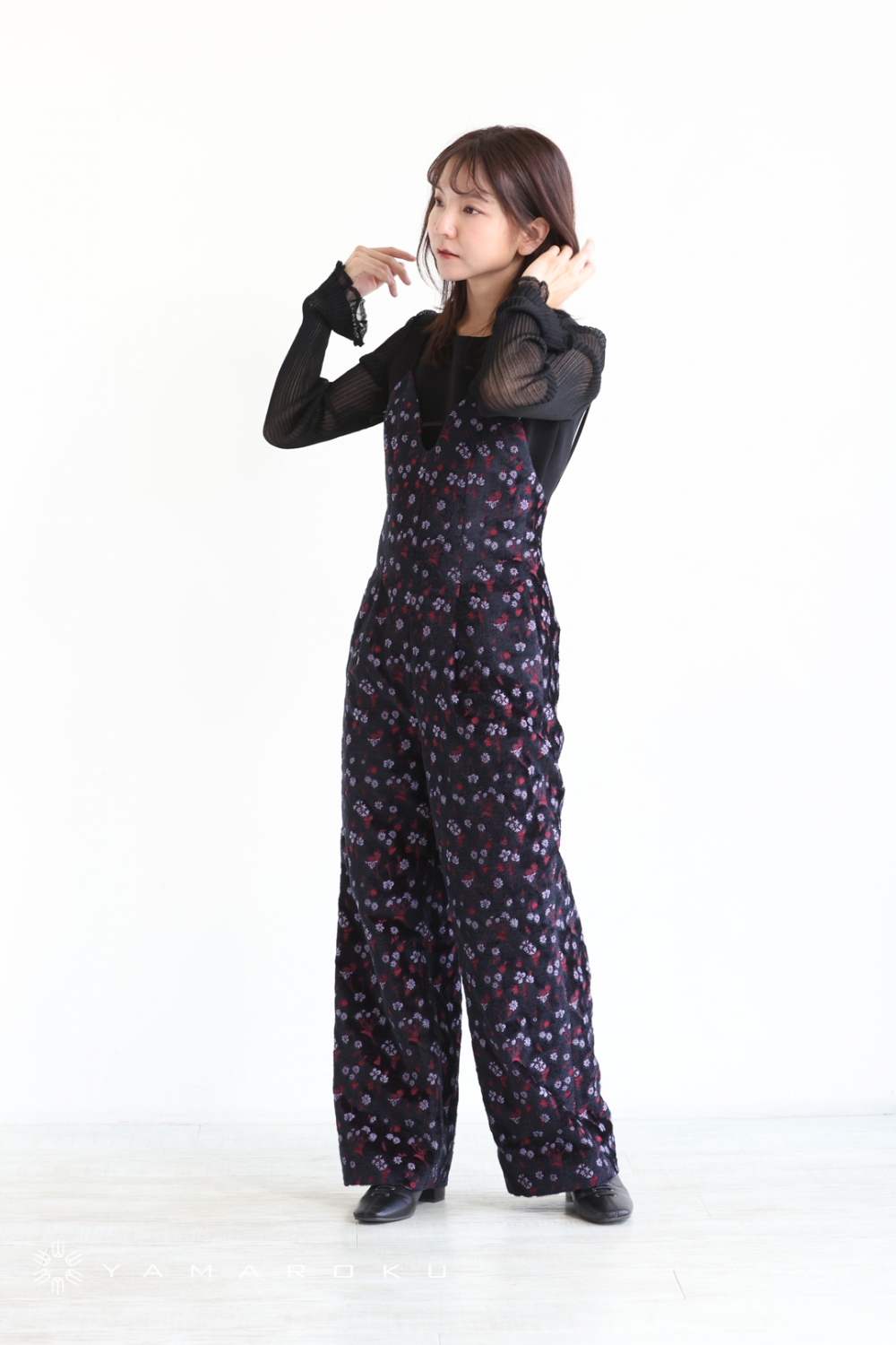 Mame Kurogouchi(マメ) Floral Jacquard Sleeveless Jumpsuits 